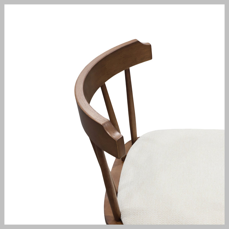 Ensemble de 4 tabourets de comptoir rembourrés en bois avec finition beige noyer Olivia, 4, Noyer