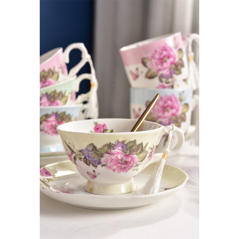 Aliana Bone China Teacup and Saucer