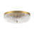 3-Light Pleated Drape Textured Glass Flush Mount