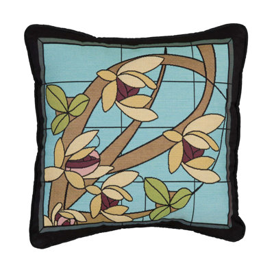  Flowers and Vines Cotton Throw Pillow