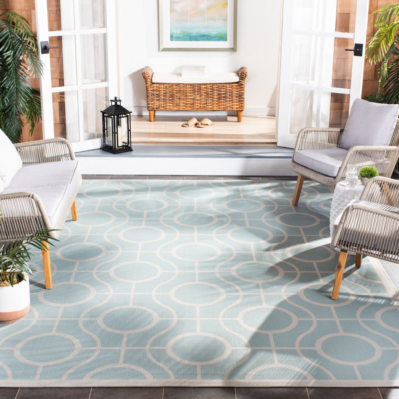 Tapis intérieur / extérieur gris Arneshia, Rectangle 4 pi x 5 pi 7 po