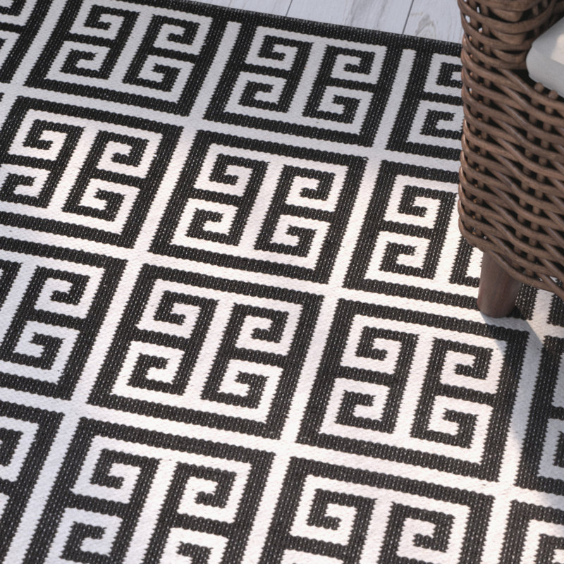 Royalton Hand Woven Cotton Geometric Rug, Rectangle 3' x 5'