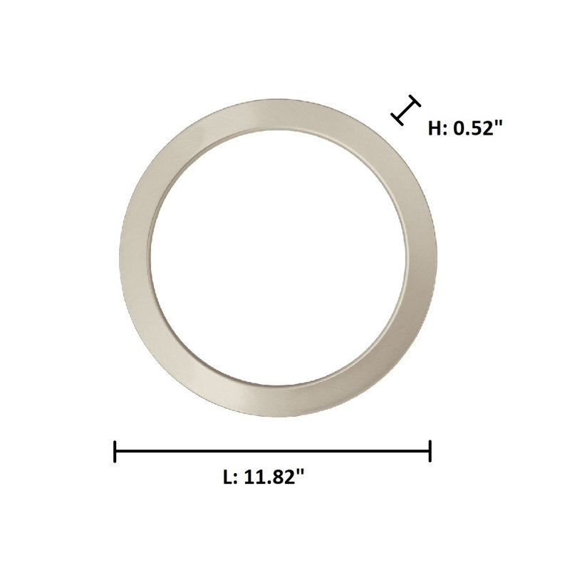 Garniture 5 lentille Chelmsford, Nickel brossé, H 11,82 po x l 11,82 po x P 0,52 po