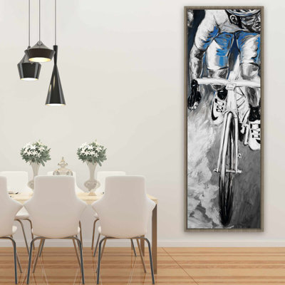 Professional Cyclist Bike Man Cave Framed Canvas Decor