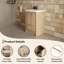  Meuble-lavabo simple 24 po avec comptoir en résine blanc brillant, moderne pour petite salle de bain-313827042