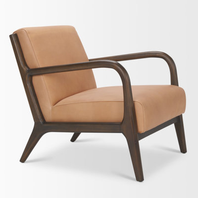 Fauteuil en cuir fleur véritable de 26 po de large Jasiir