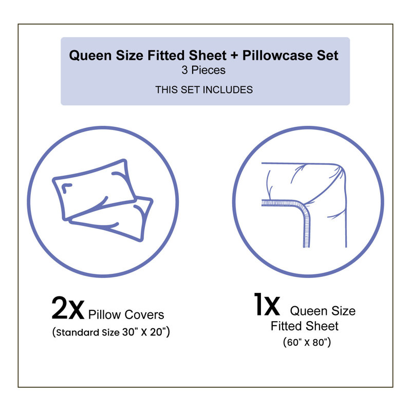 Microfiber Sheet Set, Twin Sheet Set with Fitted Sheet