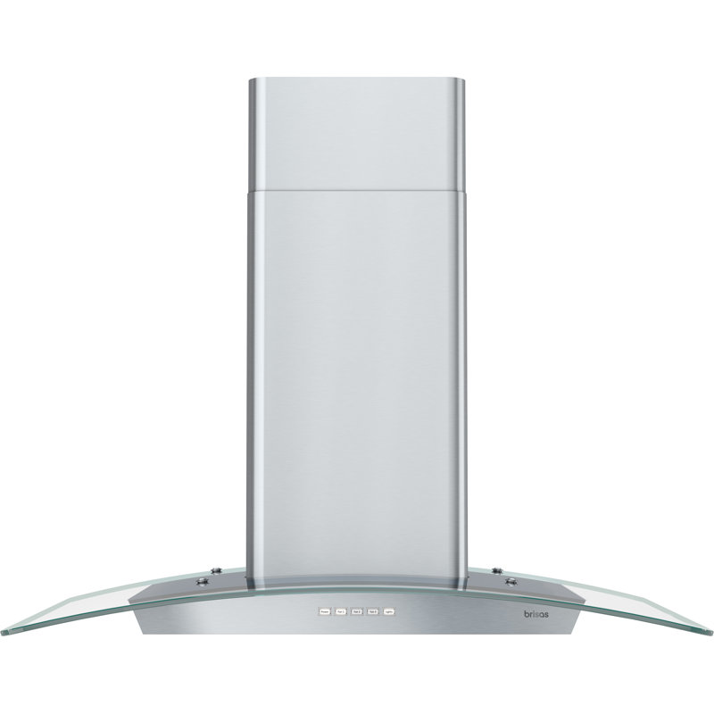 Zephyr Brisas 30 in. 600 CFM Curved Glass Island Range Hood with LED Lights in Stainless Steel