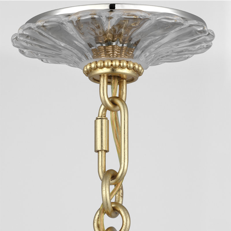 Julie Neill Gianna 36" Ring Chandelier with Clear Glass, Gold, Clear