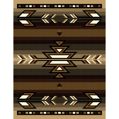 Tapis noir/brun tissé à la machine Tindell