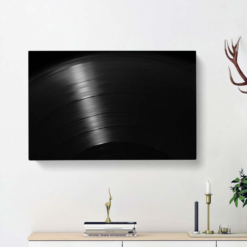 Grooves Of The Vinyl Record - Wrapped Canvas Print, 50cm H x 76cm W x 3cm D