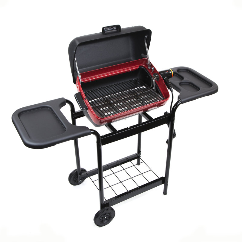 Americana Black Electric Cart Grill with Rotisserie and Smoker