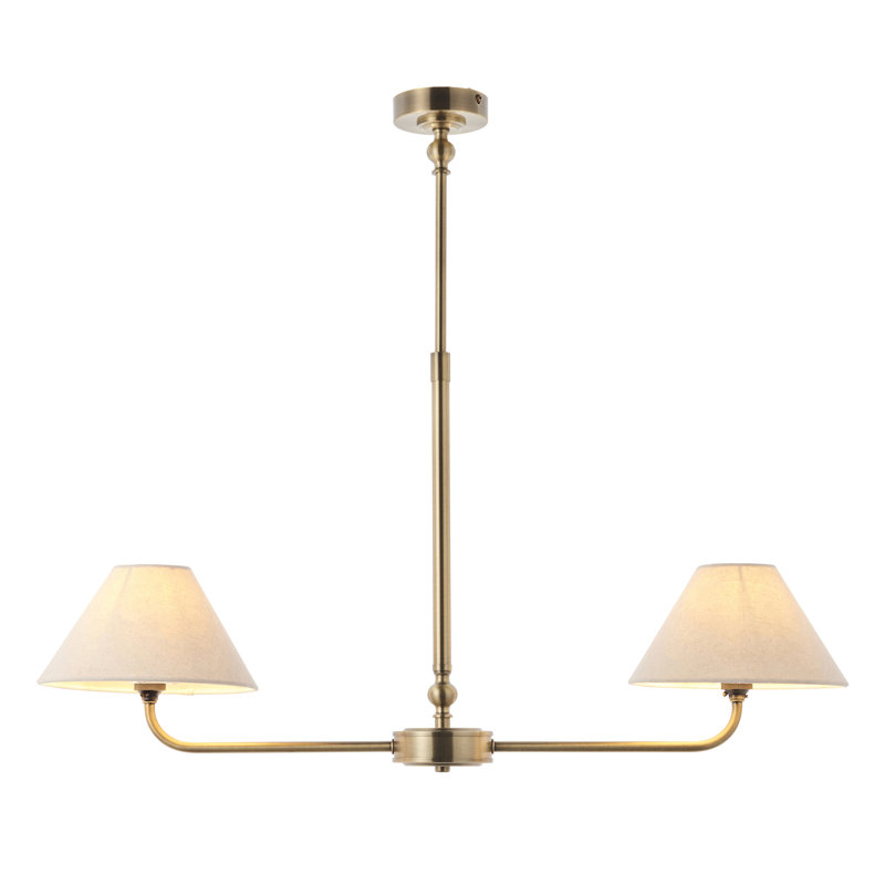 Lila 2 Light Linear Pendant, Brass