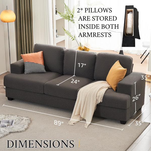 Wade Logan Berlinde Upholstered 3 Sea...