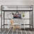 Metal Loft Bed Twin Size With Stairs Loft Bed Frame Safety Guard Rail Space-Saving-1664282720