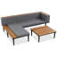Ensemble de meubles de patio de luxe avec coussins amovibles et table basse