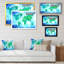 «World Map Blue Green Tone III», reproduction sur toile flottante-1990376018-1990376023