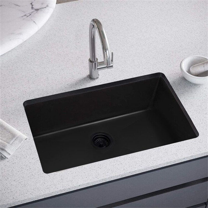 32X19 Inch  Undermount Kitchen Sink 16 Gauge Stainless Steel Single Bowl Kitchen Sink Gunmetal Black