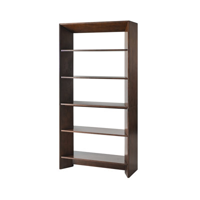  Laura Modern 76"H 5 Shelf Simple Assembly Birch Veneer Finish Bookshelf