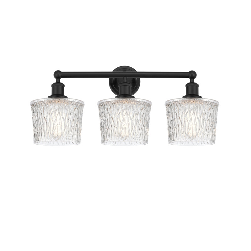 Éclairage pour meuble-lavabo de salle de bain 3 lumières 24,5 pouces Pascaline, Noir mat