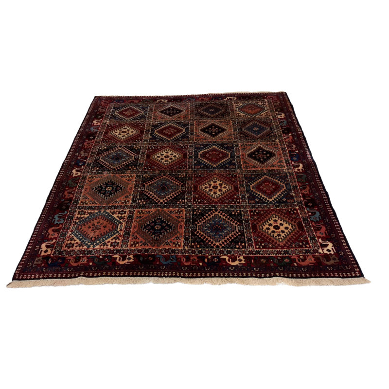 Canvello Hand Made Casual Panel Silkroad Yalameh Rug - 4'11'' X 6'3''