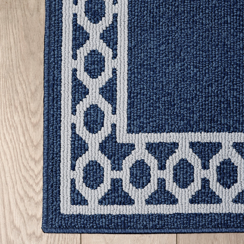 Jean Pierre New York Christine Border Machine Washable All Loop Tufted Rugs 1-Piece, Runner 2'6" x 10'