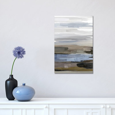 Intuition Blue And Brown by Jackie Hanson - Wrapped Canvas Print