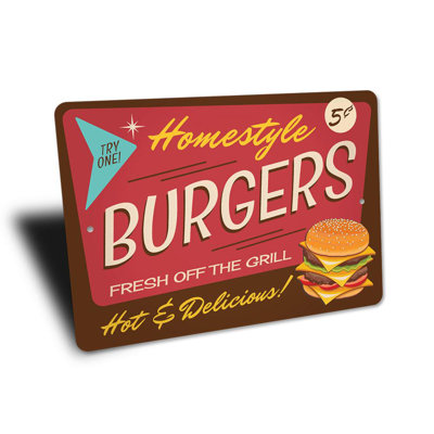 Homestyle Burgers Aluminum Sign