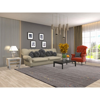 Tapis oriental gris fait à la main Gabbeh
