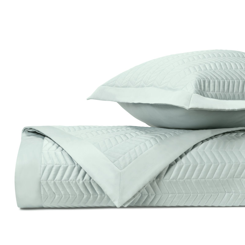 Chester Quilted Sateen Coverlet Set, Eucalipto, Twin Coverlet + 1 Standard Sham 