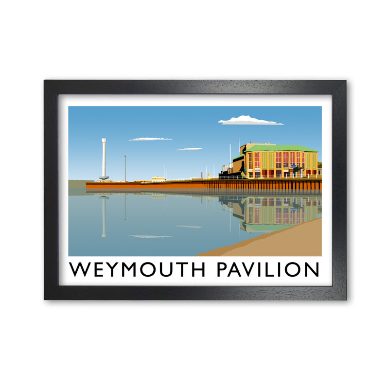 Weymouth Pavilion by Richard O'Neill - Print, 29.7cm H x 42cm W x 3cm D, Black Framed