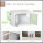 Table de bout pour cage de chien avec portes triples, cage à chien en bois pour l'intérieur, cage à chiot avec tubes en acier, pour petits chiens, blanc