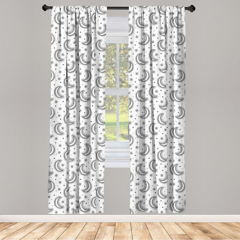 Moon Semi-Sheer Rod Pocket Curtain Panels, 28" x 95"