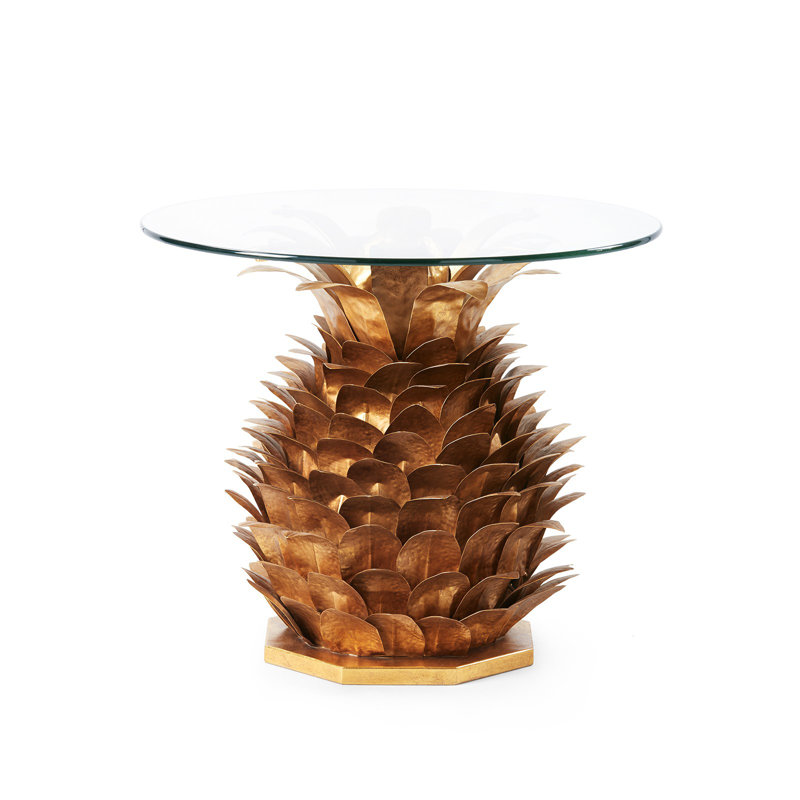 Pineapple Glass End Table