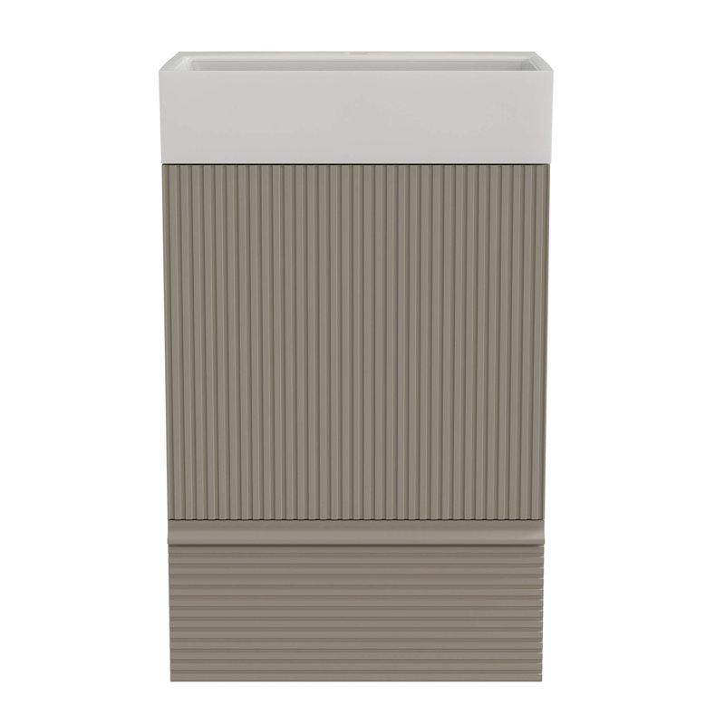 Meuble-lavabo autoportant pour salle de bain moderne Gada, Gris