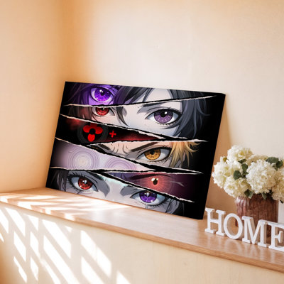 Illustration animée multicolore de regard d'anime, impression numérique sur toile, pour le salon, la chambre à coucher, le bureau, le couloir, le vestibule, le mur de la galerie et la décoration moderne
