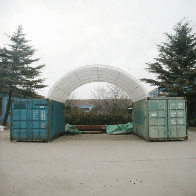 20'X20' Shipping Container Canopy Shelter 18Oz PVC
