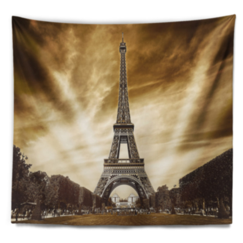 Photographie de paysage paris eiffel towering gray shade tapestry, H 32 po x l 39 po