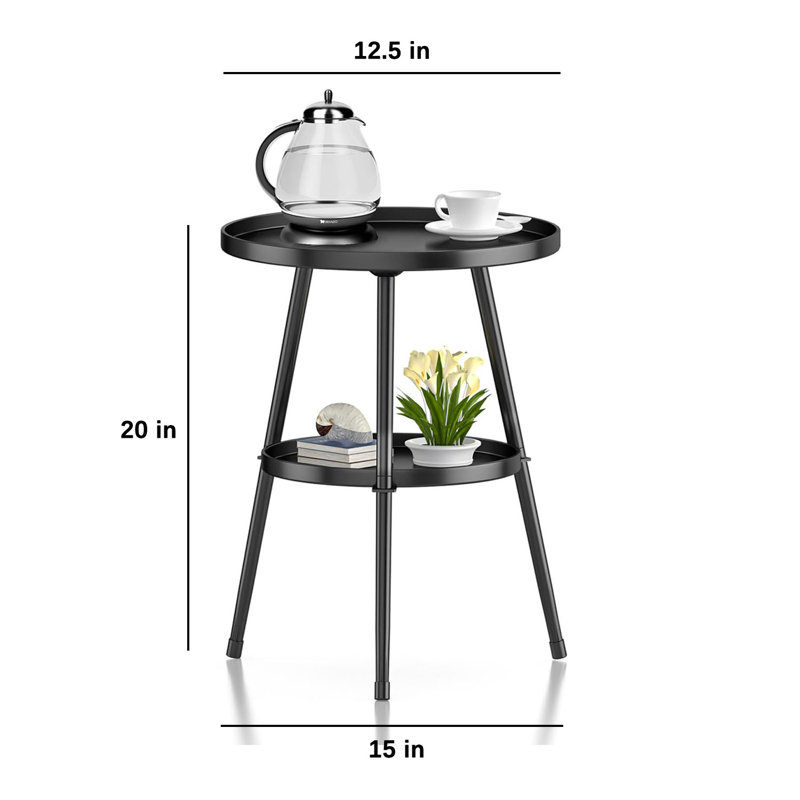 Krystyn Round Steel Outdoor Side Table