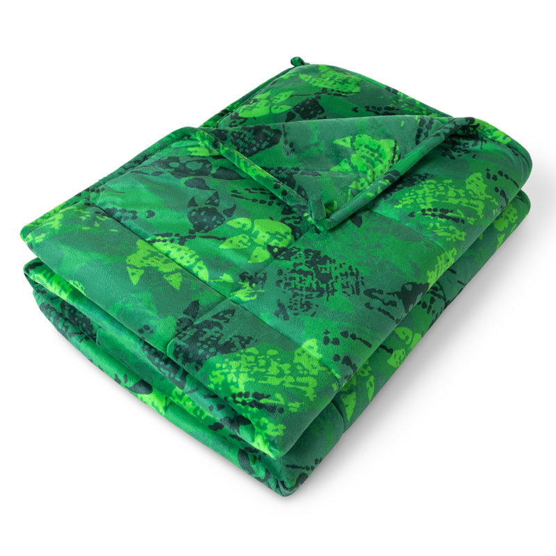Couverture pondérée Minky, l 40 po x L 60 po, 7 lb, Dinosaure vert