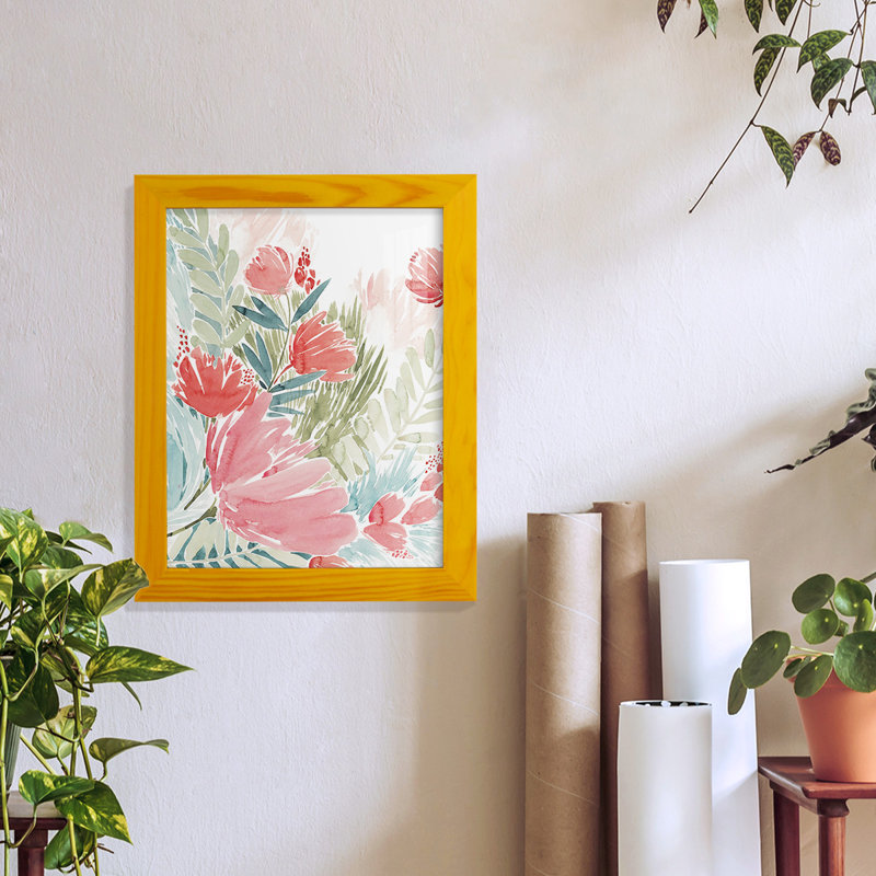 Edwardsburg Wilder Bouquet I, encadré sur papier, H 11 po x l 9 po x P 1 po, Jaune tournesol