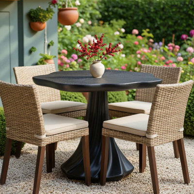 Table de salle à manger 40 "moderne à piédestal 40" pour 2-4, noir mat ou table de réunion