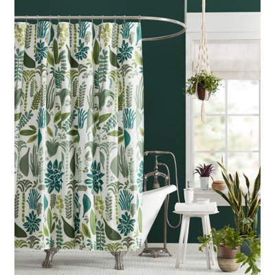 Jardin Botanical Cotton Shower Curtain