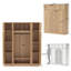 Armoire-penderie en rotin à 8 portes avec tringle et étagères réglables-1591348014