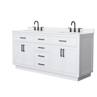 Beckett TK 72'' Double Bathroom Vanity with Quartz Top