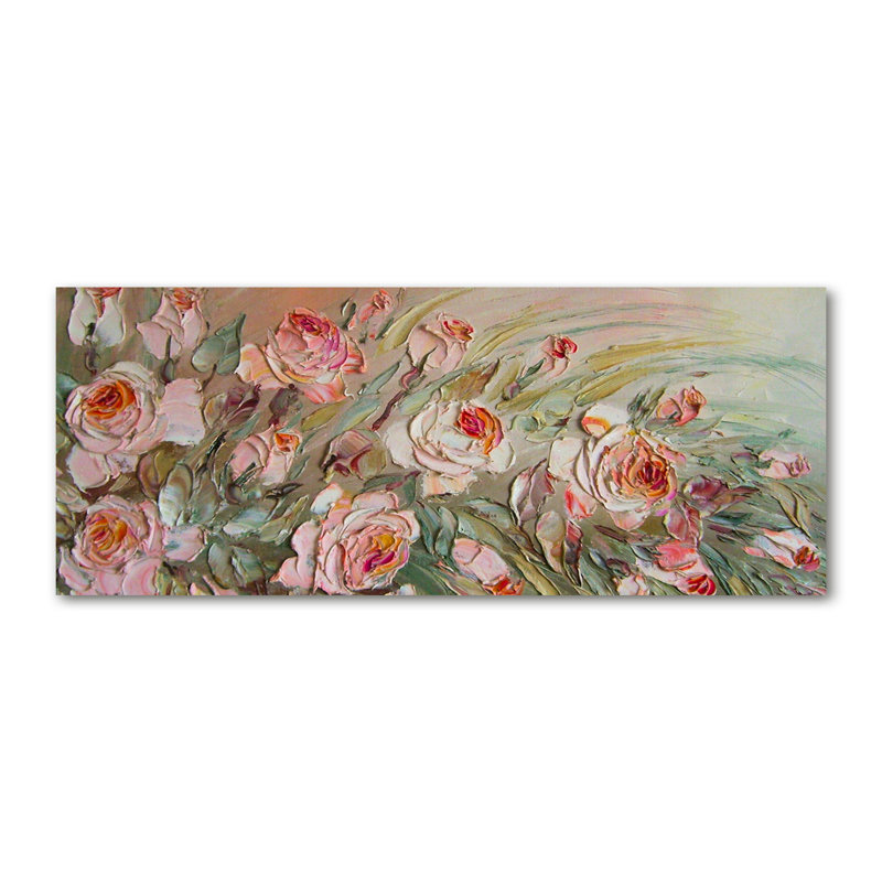Roses - Wrapped Canvas Print, Glass, 70cm H x 100cm W