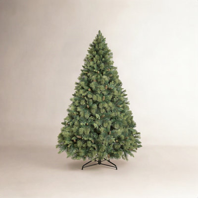 Pre-Lit Artificial Spruce Christmas Tree with Pine Cones