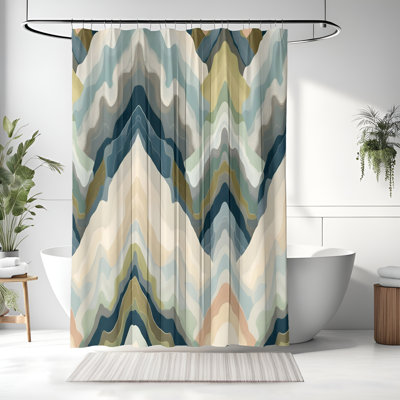 Rideau de douche avec tapis de bain
