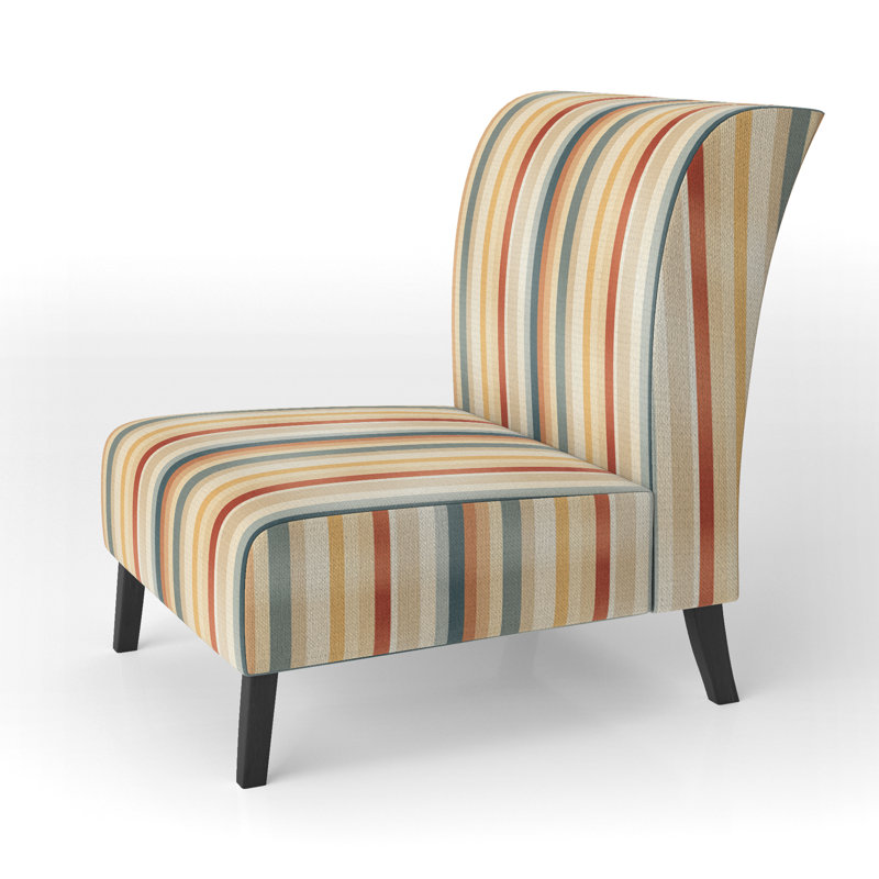 Fauteuil de chambre rembourré beige et brun à motif sérénité - Moderne et contemporain