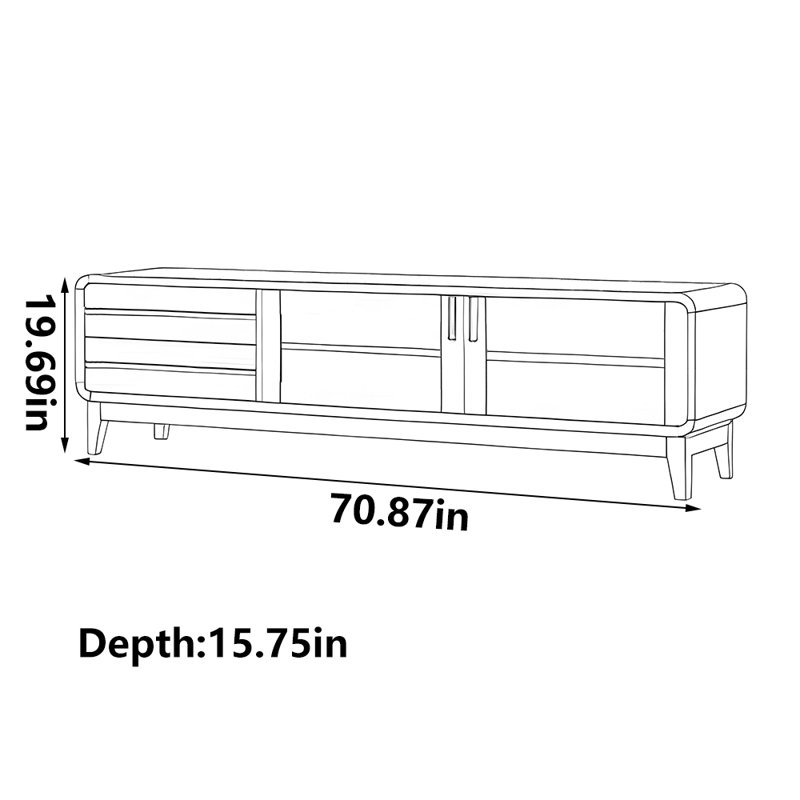 Modern simple pure solid wood TV cabinet